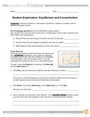 Student exploration equilibrium and concentration answers related files: Gizmo Equilibrium Concentration Student Lab Sheet Doc Name Amanda Brito Date Student Exploration Equilibrium And Concentration Vocabulary Chemical Course Hero
