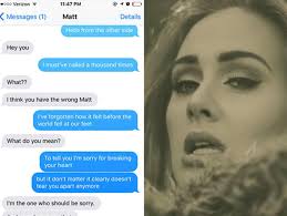 Woman Texts Her Ex Using Just Adele Lyrics And It S Brilliant Adele Lyrics Text For Her Adele Funny