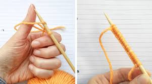 Turn your work 90 degrees clockwise and pick up one stitch in each of the garter ridges that you created. Problem Knitting The First Row Long Strand Of Yarn Between The Needles Knit With Henni