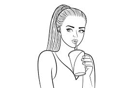 Download or print for free. Girl With Paper Cup Coloring Page By Smartstartstocker Thehungryjpeg Com