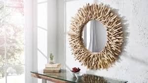 Nous avons tous un petit miroir qui traîne chez nous sans qu'on sache quoi en faire. Grand Miroir Rond Design Moderne Cadre Bois Flotte Roy Gdegdesign
