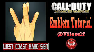 1000 west coast hand sign free vectors on ai, svg, eps or cdr. Advanced Warfare Emblem Tutorial West Coast Hand Sign Youtube