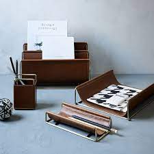 Shop our best selection of home office desk accessories to reflect your style and inspire your home. Faux Leather Brass Desk Accessories