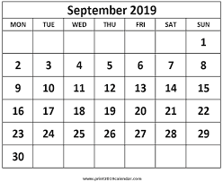 Vertex September Calendar 2019 Printable Calendar 2019 Printable September Calendar 2019 Calendar