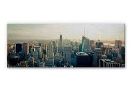 New york skyline sw poster oder leinwand bild auf keilrahmen brooklyn bridge. Alu Dibond Wandbild Skyline Von New York City Panorama Wall Art De