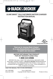Black And Decker Smart Battery Charger 75 Amp 25 Amp Smart Fully Automatic Battery Charger Manualzz