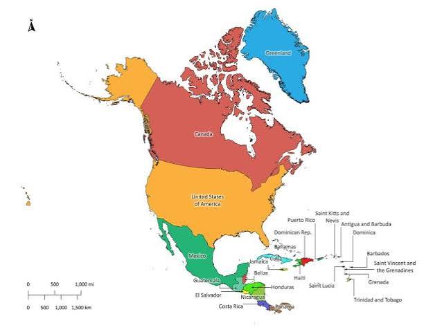 North America labeled map | Labeled Maps