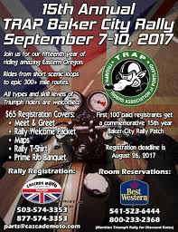 15th Annual Baker City Rally Motorcycle Events Flyer Triumph Motorcycles
