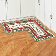 L shaped kitchen rug can be made from different construction style. Basketweave And Print Holiday Corner Accent Rug Collections Etc