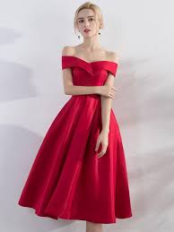 Chic A Line Simple Off The Shoulder Red Satin Short Prom Dress Evening Dress Am627 A Line Prom Dresses Red Prom Dress Simple Homecoming Dresses