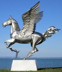 Casa Padrino Luxus Gartendeko Skulptur Pegasus Pferd Mit Sockel Silber 288 X 175 X H 305 Cm Lebensgrosse Edelstahl Figur Luxus Gartenfigur Gartendeko stahldeko edelstahl v2a matt gebürstet skulptur kunst.