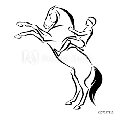 3d fully armored medieval knight on a rearing white horse holding a banner ribbon on a spear #1358685. Horse On Hind Legs Drawing