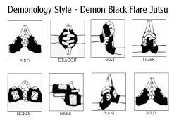 Demon Black Flare Jutsu Naruto Hand Signs Naruto Naruto Uzumaki