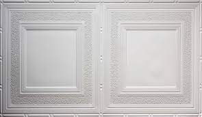 Faux tin tiles from armstrong ceilings are made of mineral fiber and embossed to exhibit the flair of the 1800's. Pattern 509 White And Nickel 2 X4 Faux Tin Ceiling Tile Pattern Global Specialty Products
