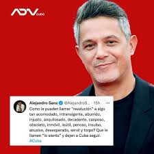 El cantante y compositor español @alejandrosanz Alejandro Sanz criticó al  régimen de Cuba y cuestionó que aún lo llamen “revolución”. “¿Cómo le  pueden llamar revolución a algo tan acomodado, intransigente, aburrido,  injusto,