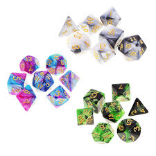 7pcs Polyhedral Dice For Dungeons And Dragons Dnd Dados Rpg Mtg Board Game D20 D12 D10 D8 D6 D4 Mixed Color Dice Set Dice Cup