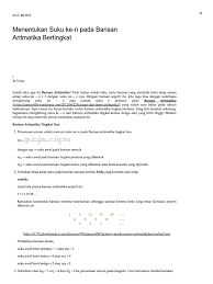 Rumus aritmatika atau bisa di sebut juga dengan barisan aritmatika di bagi menjadi beberapa macam yang pertama ialah rumus aritmatika bertingkat sosial sn tingkat 2 aritmatika suku ke n. Rumus Barisan Bilangan Bertingkat