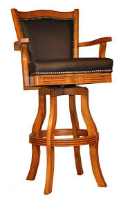 Classy Wooden Swivel Bar Stool Design Inspiration In Honey Oak Finish With Dazzling Leather Top And Back And Bar Stools Leather Bar Stools Designer Bar Stools