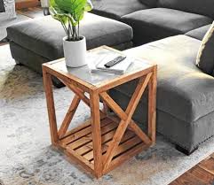 Add a potted plant or two to make it look even more fabulous. Modern Rustic X End Table Inspired By Pottery Barn Grove Table Ana White