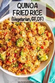 This Vegetarian Quinoa Fried Rice Is Quick And Easy To Make And Loaded With Fluffy Quinoa And Quinoa Recipes Easy Quinoa Fried Rice Vegetarian Recipes Healthy