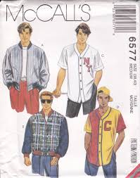 Mccalls Sewing Pattern For Men S Jacket Shirt Sports Letter Jacket Baseball Uncut Retro 1990s 9 In 2020 Mens Sewing Patterns Mens Jacket Pattern Vogue Sewing Patterns