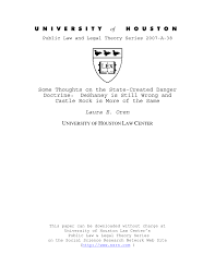 To understand the deshaney v. Pdf Some Thoughts On The State Created Danger Doctrine Deshaney Is Still Wrong And Castle Rock Is More Of The Same