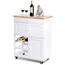 gymax modern rolling kitchen cart