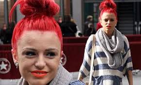 X Factor tour: Cher Lloyd clowns around with red hair and lipstick