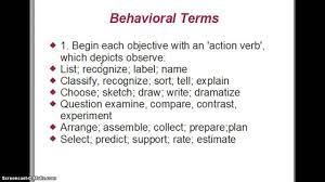 Behavioral Objectives - Youtube
