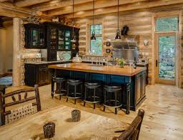 Wilderness Softened Rustic Kitchen Other Metro Bay Cabinetry Design Studio Log Cabin Kitchens Cabin Kitchens Rustic Kitchen