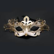 12 pieces mardi gras masquerade mask, paper masks set for carnival prom venetian masks half retro masquerade mask mardi gras costume fancy dress party supplies 3.4 out of 5 stars 312 $9.99 $ 9. White And Gold Decorative Metal Venetian Mask
