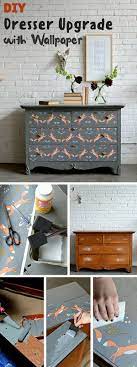 Check Out The Tutorial Diy Dresser Upgrade With Wallpaper Crafts Homedecor Painted Furniture