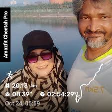 Runner completes 20 km cross country run