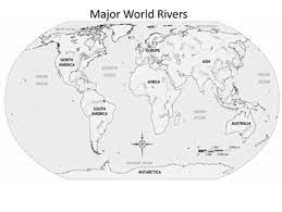 World Map Rivers Labeled Major World Rivers Outline Map By Historyhound | Tpt