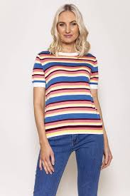 Sweater knitting patterns knit patterns free knitting knitting stiches knitting sweaters summer knitting patons yarn dolman top knitting supplies. Merino Blend Stripe Knit In Multi