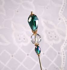 Peacock Green 3 Inch Crystal Stick Pin Hat Pin Scarf Pin Hijab Pin Kc0383 Via Etsy Stick Pins Hat Pins Jewel Frames