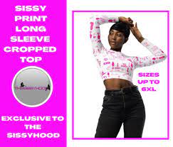 Sissy Humiliation Print Clothing Long-sleeve Crop Top - Etsy