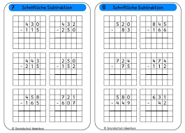 Teste dein wissen mit original prüfungsaufgaben. Freiarbeit Kartchen Schriftliche Subtraktion Klasse 3 Grundschul Ideenbox