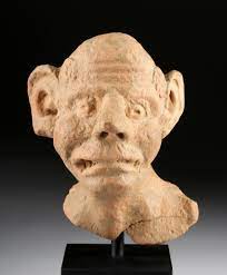 Sold at Auction: Greek Hellenistic Terracotta Grotesque Bust - Comedy