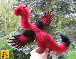 Drache Rot Schwarz Engel Flugel Horner Fantasy Tier Kunstfell Keramik Augen Posierbar Handgemacht Plusch Jerseyd Pet Dragon Fantasy Creatures Black Angel Wings