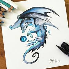 Black And Blue Dragon Drawing Blue Dragon Dragon Drawing Dragon Artwork Mystic Dragon