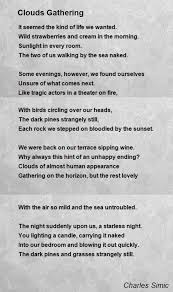 Clouds Gathering Poem By Charles Simic Poem Hunter Strawberries And Cream Wild Strawberries Poetry