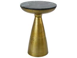 I've been wanting a stunning vintage / antique octagon gold accent butler pedistal table was salvaged and lovingly given. Moe S Home Collection Font Green Marble Gold 15 Wide Round Pedestal Table Mefi103227