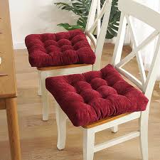 Amazon.com: SAZDFY 2Pcs/Corduroy/Chair Pads,Square/Thick/Seat  Cushion,Soft/with/Ties/Chair Cushion,Non Slip/Cushion/for/Bedroom/Dining  Room/Office-Red ...