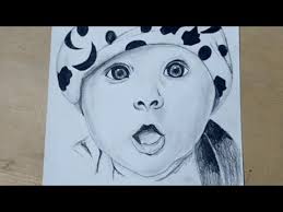 All the best mom and baby sketch 36+ collected on this page. Portrait Pencil Drawing Of Cute Baby Baby Drawing Youtube
