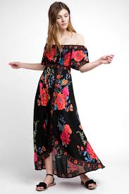 Flying Tomato Off Shoulder Floral Wrap Dress