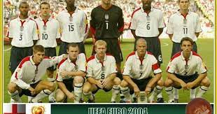 England Team Group At The 2004 European Championships Futbol