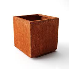 Description return policy enhance your outdoor home and commercial space with the corten steel cube planter! Corten Steel Veradek Metallic Series Cube Planter Garden Baskets Pots Window Boxes Plant Care Supplies Soil Accessories