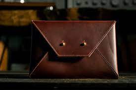 Envelope Clutch Copper Brown Samson Family Leather