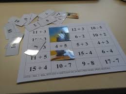 Učební pomůcka pro 1.ročník zš, která obsahuje: Loto 1 Trida Scitani A Odcitani Do 20 Bez Prechodu Pres Desitku
